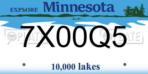 7X00Q5 Minnesota License Plate