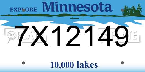 7X12149 Minnesota License Plate