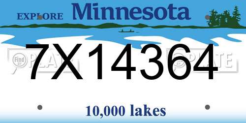 7X14364 Minnesota License Plate