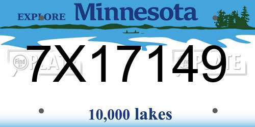 7X17149 Minnesota License Plate
