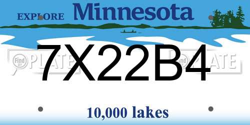 7X22B4 Minnesota License Plate