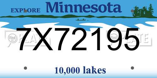 7X72195 Minnesota License Plate