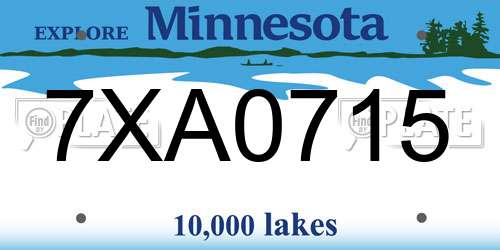 7XA0715 Minnesota License Plate