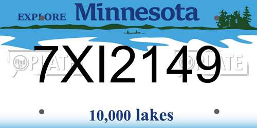 7XI2149 Minnesota License Plate