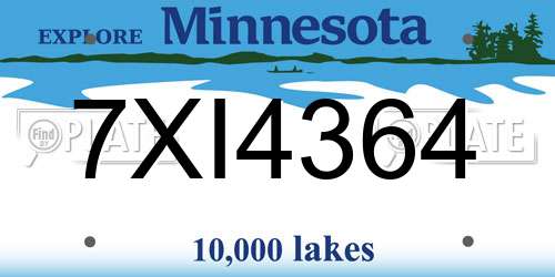 7XI4364 Minnesota License Plate