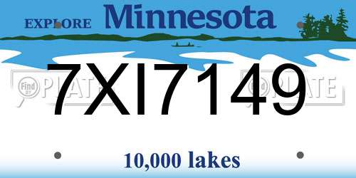 7XI7149 Minnesota License Plate