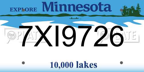 7XI9726 Minnesota License Plate