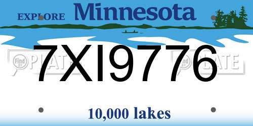 7XI9776 Minnesota License Plate