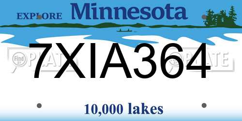7XIA364 Minnesota License Plate