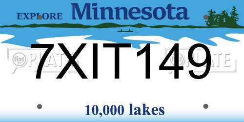 7XIT149 Minnesota License Plate