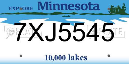 7XJ5545 Minnesota License Plate