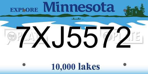 7XJ5572 Minnesota License Plate