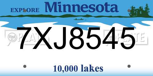 7XJ8545 Minnesota License Plate