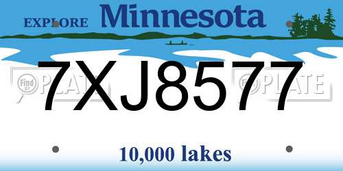 7XJ8577 Minnesota License Plate