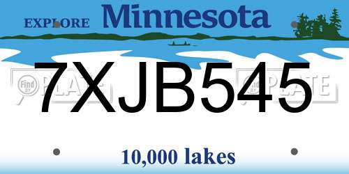 7XJB545 Minnesota License Plate