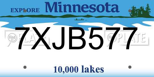 7XJB577 Minnesota License Plate