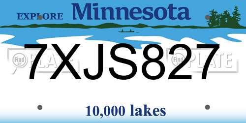 7XJS827 Minnesota License Plate
