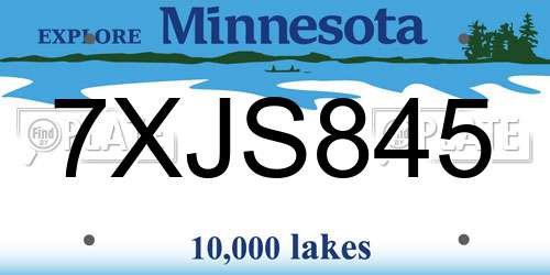 7XJS845 Minnesota License Plate