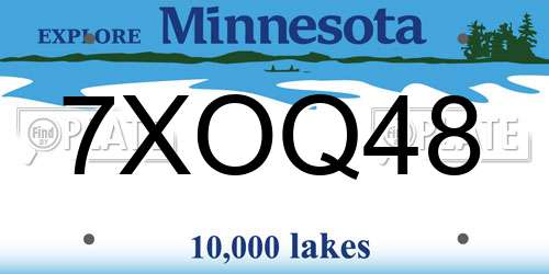7XOQ48 Minnesota License Plate