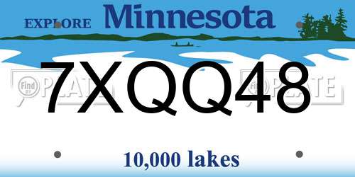 7XQQ48 Minnesota License Plate