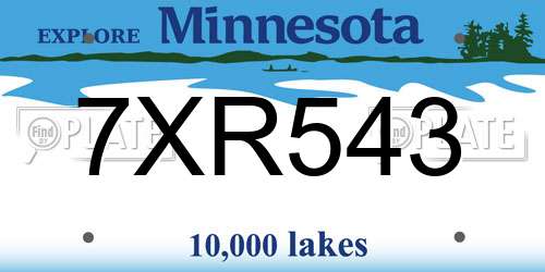 7XR543 Minnesota License Plate