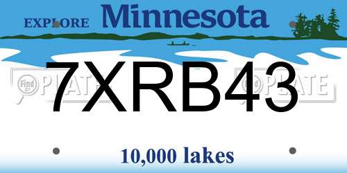 7XRB43 Minnesota License Plate