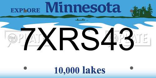 7XRS43 Minnesota License Plate