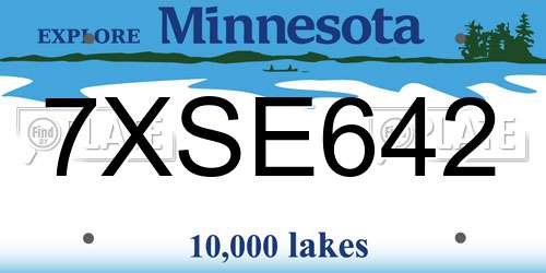 7XSE642 Minnesota License Plate