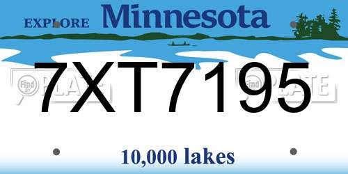 7XT7195 Minnesota License Plate