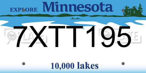 7XTT195 Minnesota License Plate