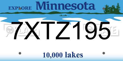 7XTZ195 Minnesota License Plate