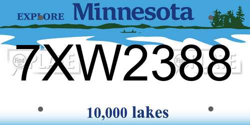 7XW2388 Minnesota License Plate