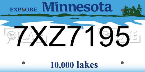 7XZ7195 Minnesota License Plate