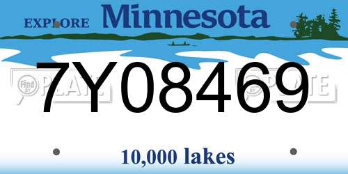 7Y08469 Minnesota License Plate