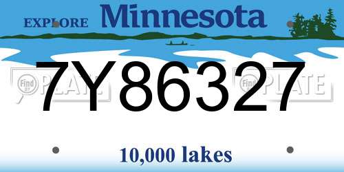 7Y86327 Minnesota License Plate