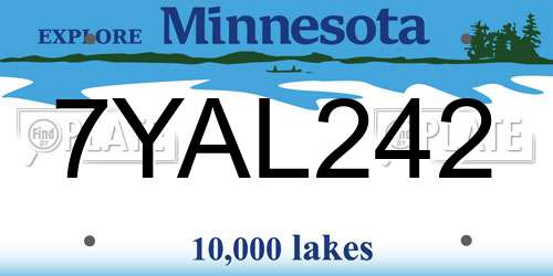 7YAL242 Minnesota License Plate