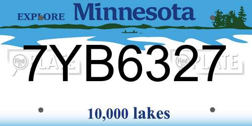 7YB6327 Minnesota License Plate