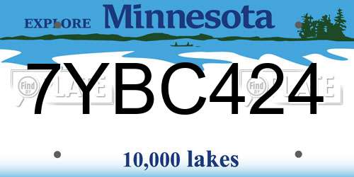 7YBC424 Minnesota License Plate