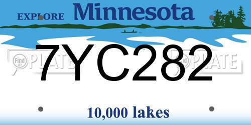 7YC282 Minnesota License Plate
