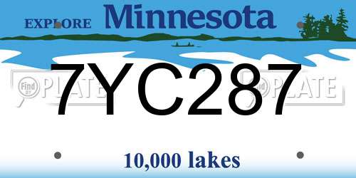 7YC287 Minnesota License Plate