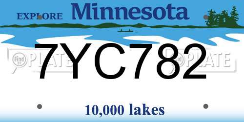 7YC782 Minnesota License Plate