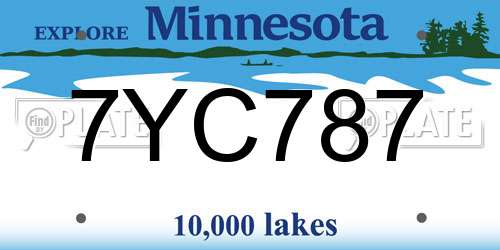 7YC787 Minnesota License Plate