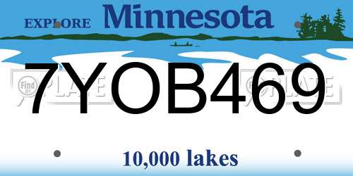 7YOB469 Minnesota License Plate