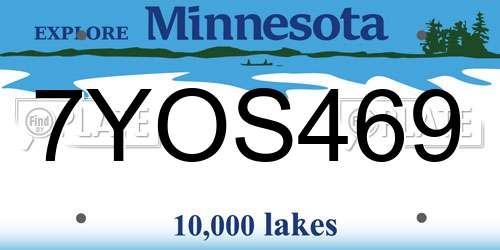 7YOS469 Minnesota License Plate