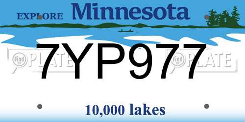 7YP977 Minnesota License Plate