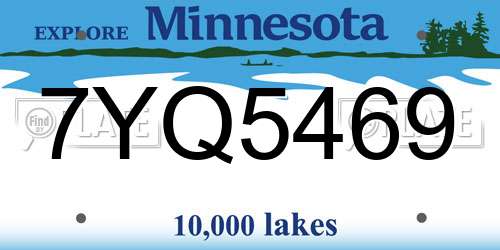 7YQ5469 Minnesota License Plate