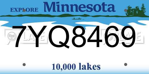 7YQ8469 Minnesota License Plate