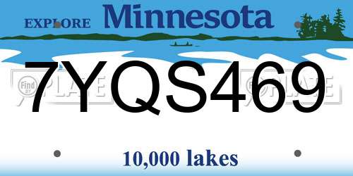 7YQS469 Minnesota License Plate