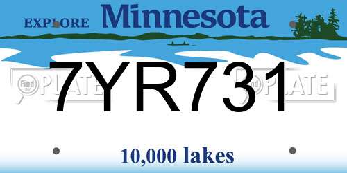 7YR731 Minnesota License Plate