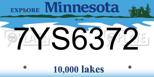 7YS6372 Minnesota License Plate
